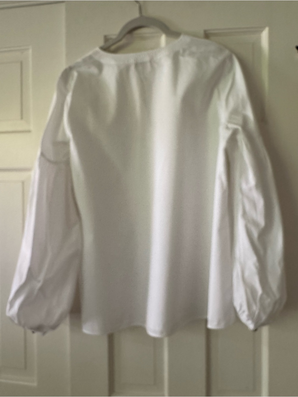 Lafayette 148 New York White Balloon-Sleeve Tunic Top - Picture 4 of 6